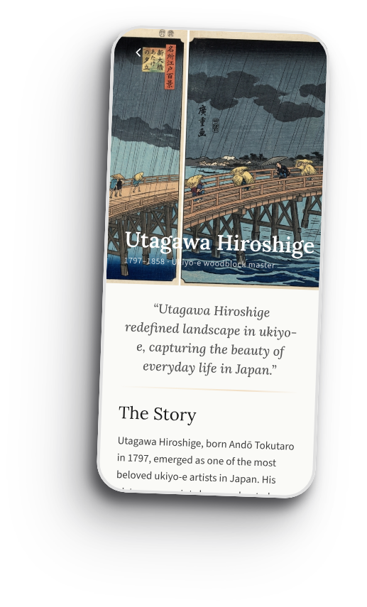 Art Whisper showing an artist biography and timeline